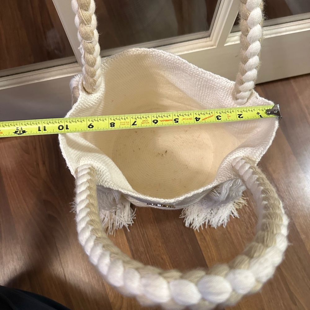 WAPA Handmade Over the shoulder Rapunzel white and tan bag - Picture 10 of 10